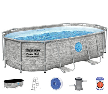 Se Bestway Power Steel Swim Vista II 427 x 250 x 100 cm - Ny Model ✔ Kæmpe udvalg i Bestway ✔ Hurtig levering: 1 - 2 Hverdage samt billig fragt - Varenummer: MMA-17856714 og barcode / Ean: &